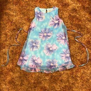 Disorderly Kids Girls Springtime Layered Tulle Short Sleeve Floral Dress Small